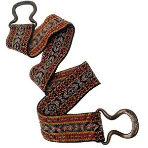 Pyramid Belt Co. Woven Belt Colorful Tapestry with Metal Buckle‎ Vintage SKUW645